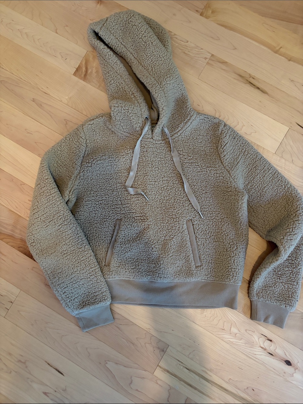 Banana Republic Women's Sherpa Crewneck Hoodie in Taupe